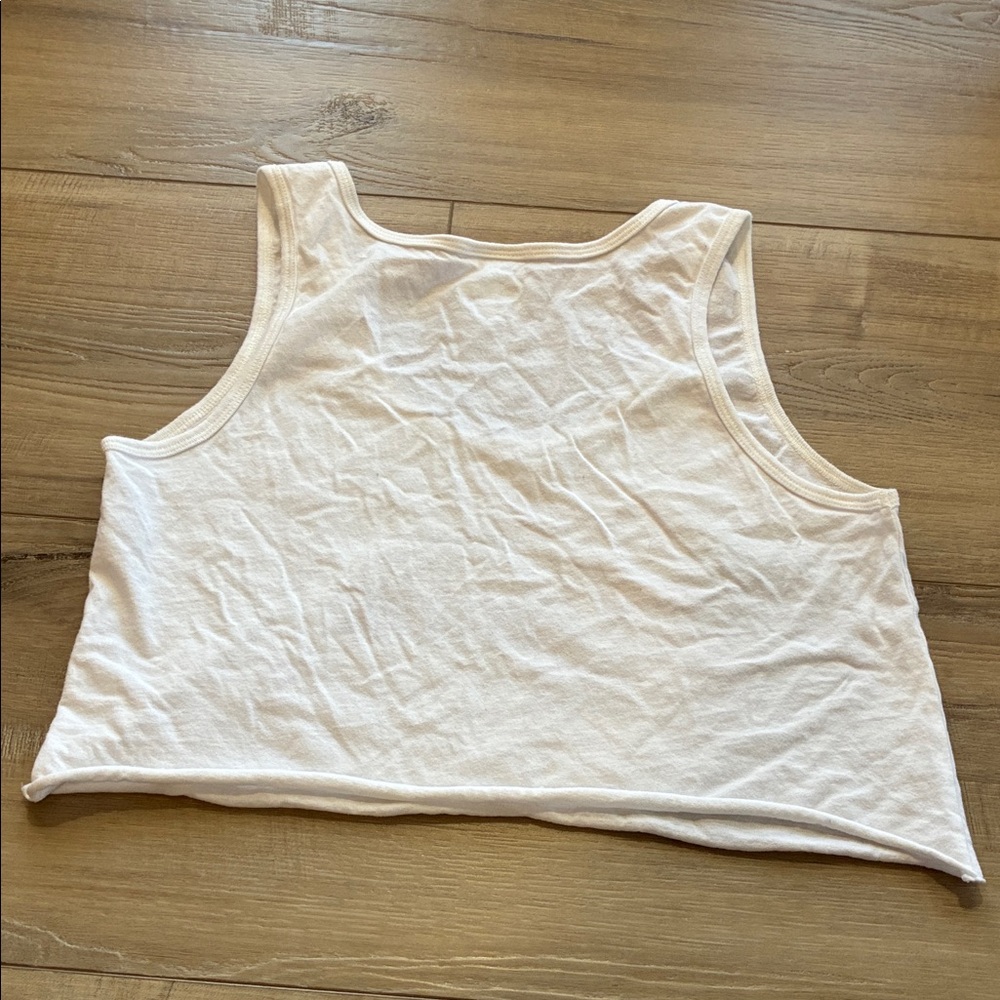Disney Hannah Montana White Cut Off Crop Tank Top Size S - Picture 6 of 6